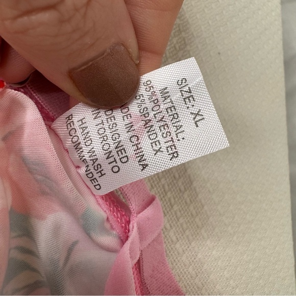 Floral Pink and Red Thong Panties Intimates by Knotty Size XL NWT - Picture 6 of 8
